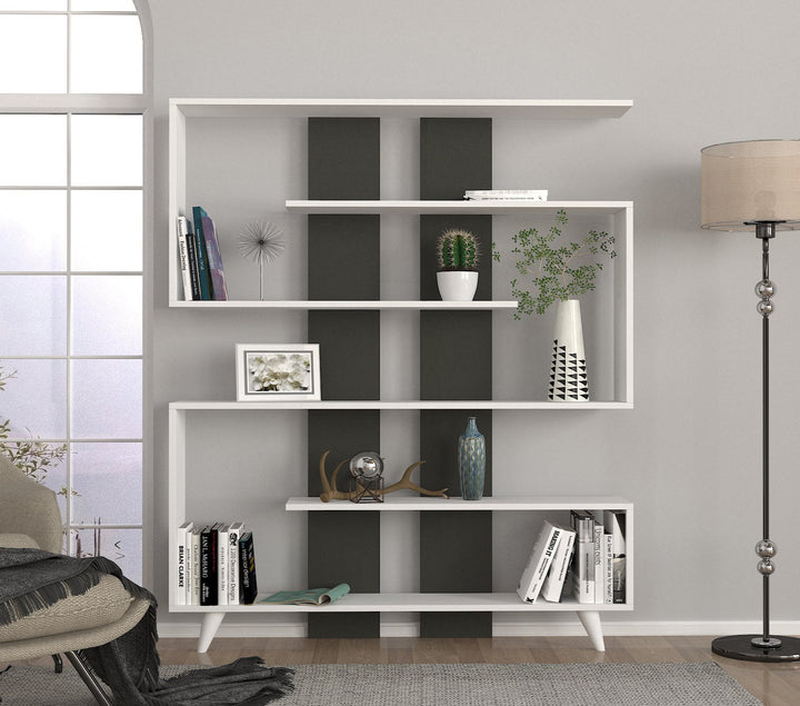 Pillar Bookcase White - Anthracite