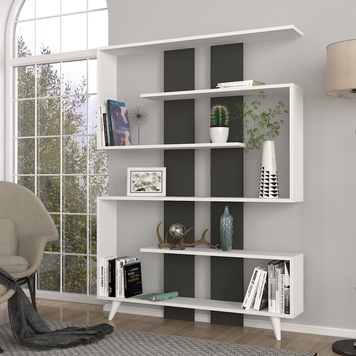 Pillar Bookcase White - Anthracite