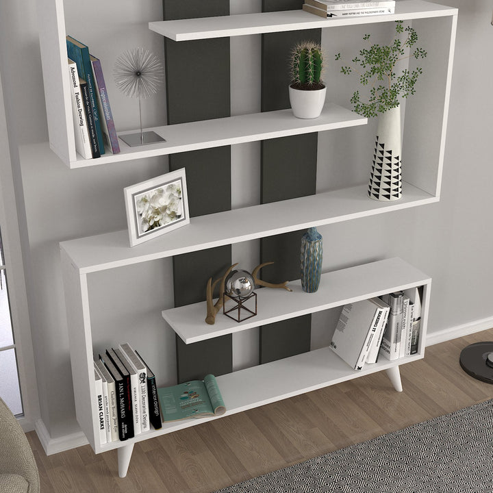 Pillar Bookcase White - Anthracite