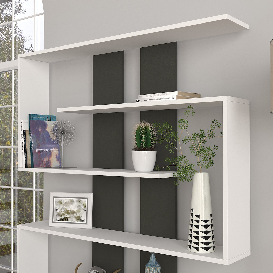 Pillar Bookcase White - Anthracite