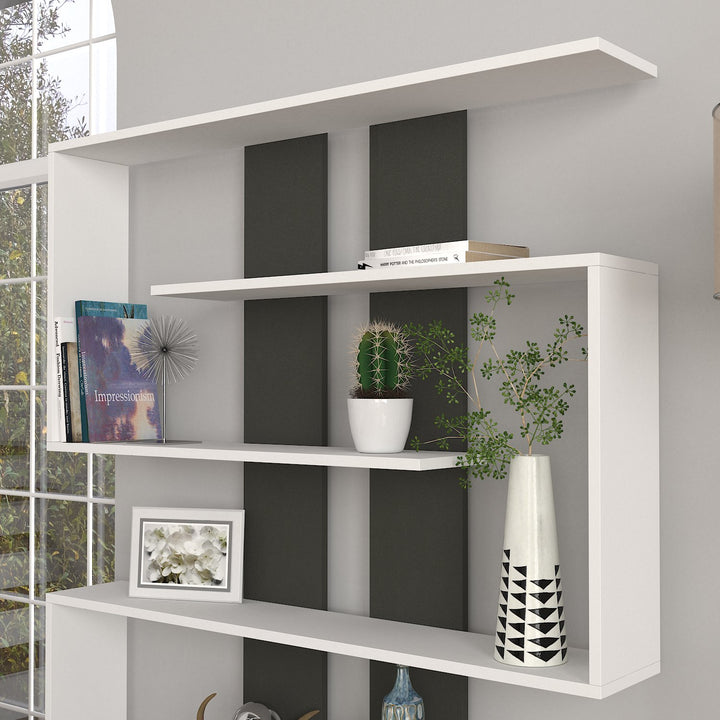 Pillar Bookcase White - Anthracite
