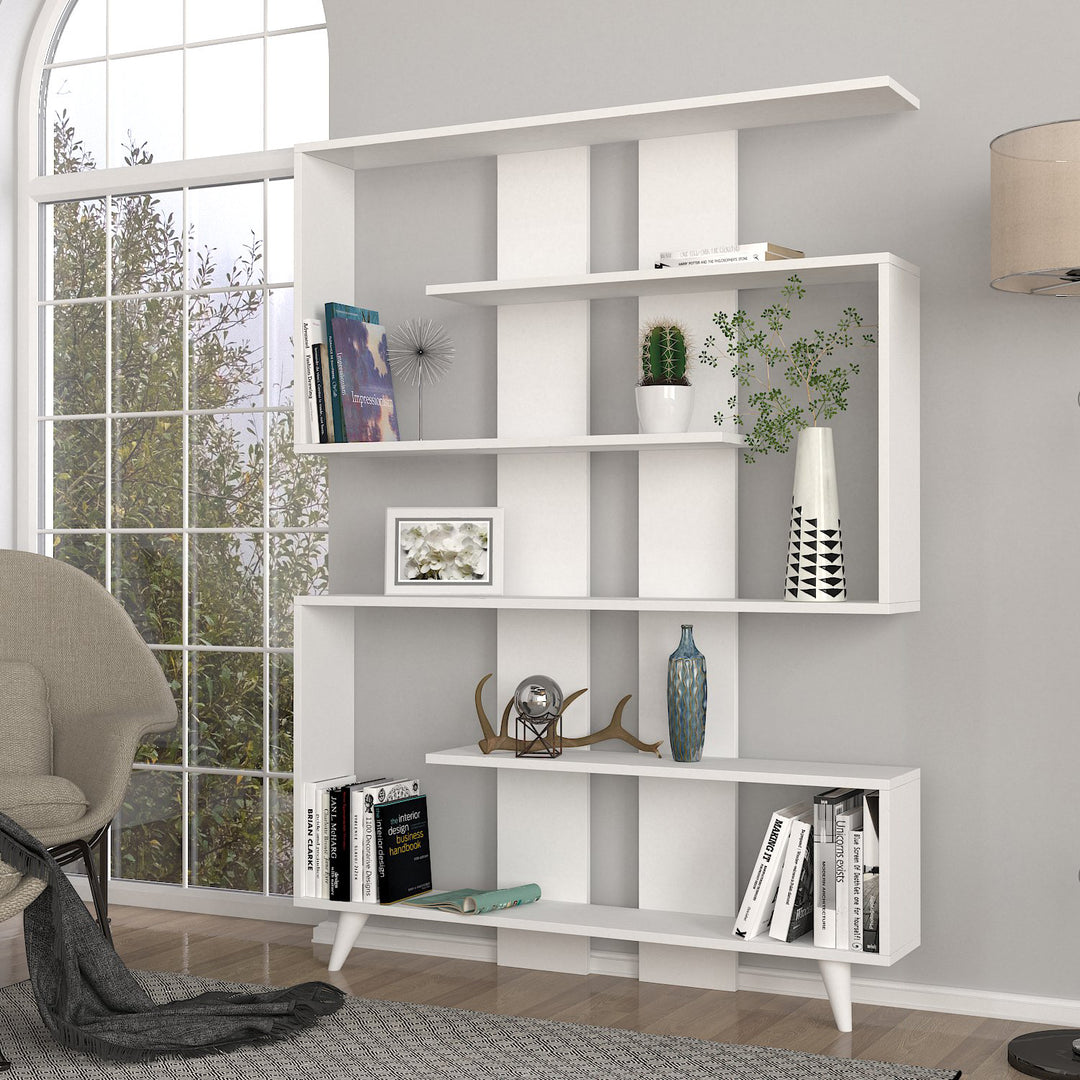 Pillar Bookcase White