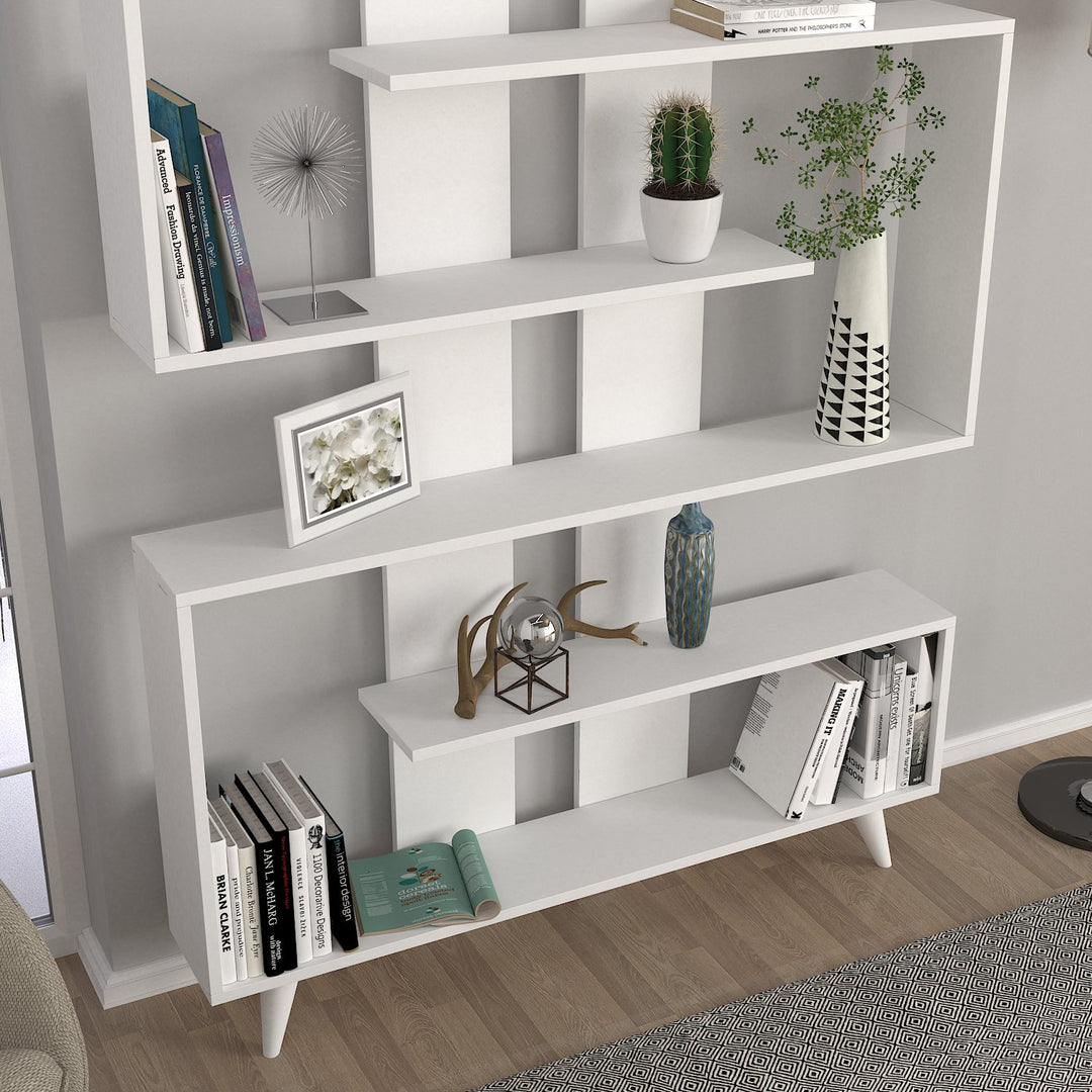 Pillar Bookcase White