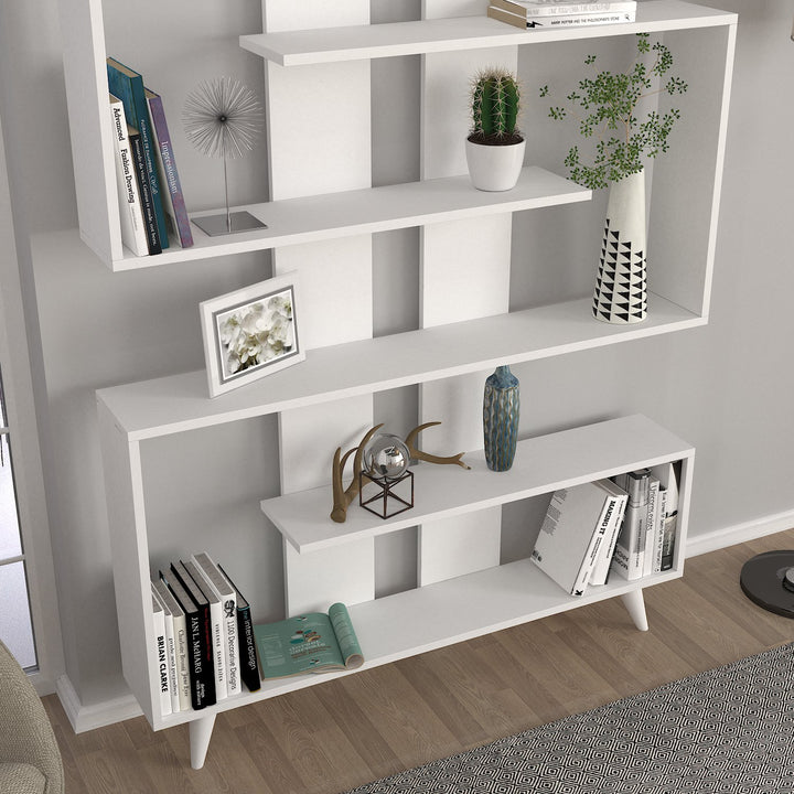 Pillar Bookcase White
